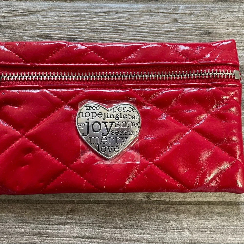 ❤️ BRIGHTON SMALL RED QUILTED COSMETIC BAG NEW